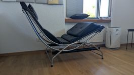 Relaxliege schwarz Metallgestell guter Zustand