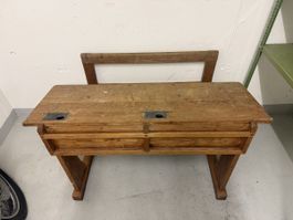 Antiker Schulbank aus Holz gebraucht