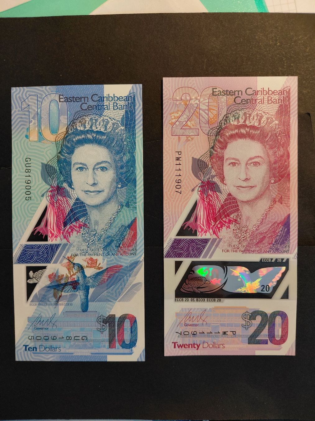 Banknoten: Eastern Caribbean Lot: 10 und 20 Dollars UNC – Neu (gemäss Beschreibung) aus Bern von scottie3014