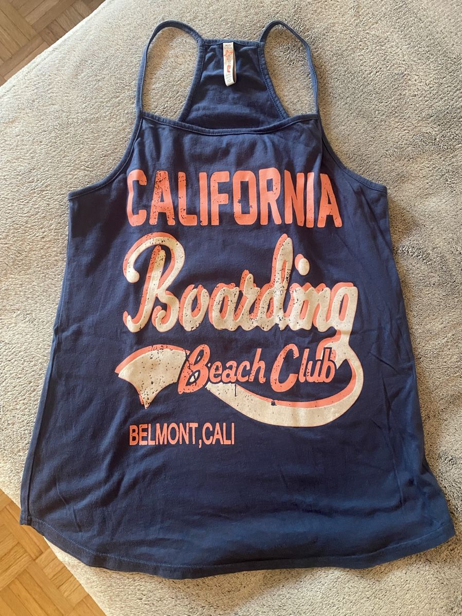 Top: Tank Top blau mit Druck Gr S – Usato da Schönenberg ZH venduto da Pfupfli1