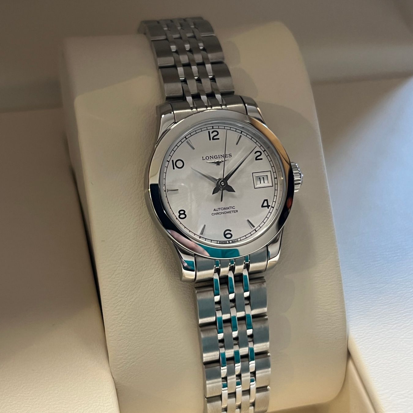 Longines Uhren: Longines Record Lady Automatic Full Set L2.320.4.76.6 – Gebraucht aus Carouge GE von Watchaser 1