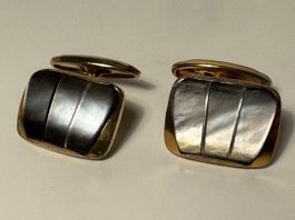 Manschettenknöpfe Perlmutt Antik Vintage 60er 70er Schmuck