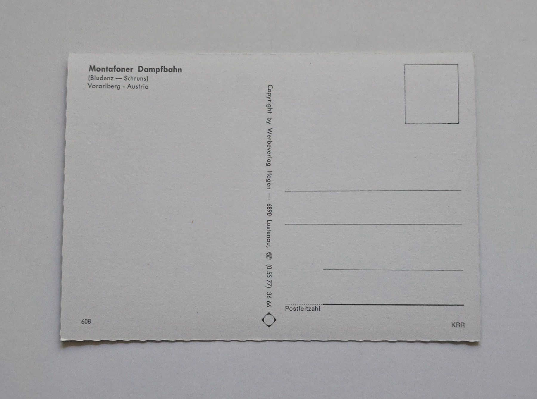 Cartoline postali: AK Bahnen Montafoner Dampfbahn – Usato da Dättlikon venduto da Wundertuete_ 1