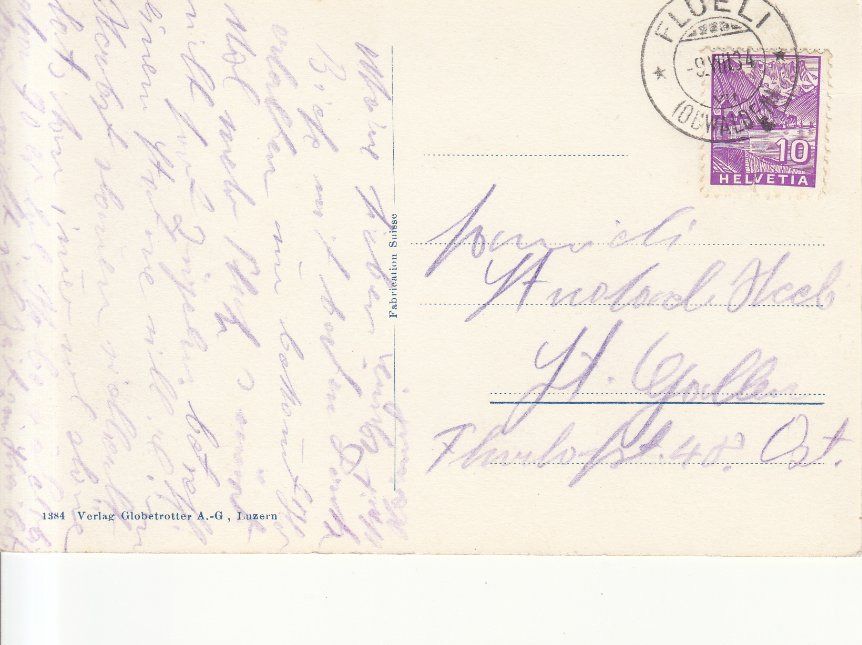 Cartoline postali: Flüeli Nünalphorn 1934 – Usato da Bürglen TG venduto da StampGraf 1