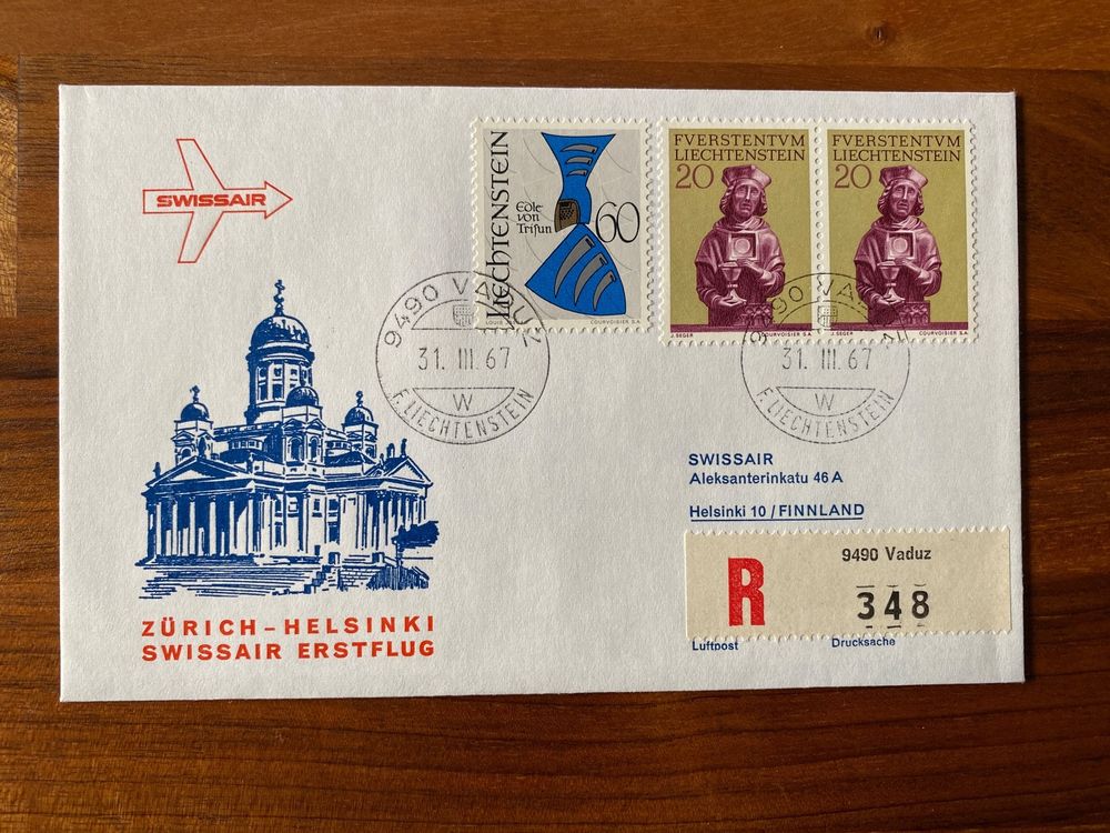 Swissair Erstflug Zürich - Helsinki ab Liechtenstein 1967 | Kaufen auf ...