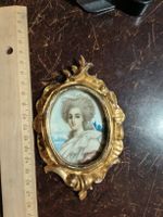 Antikes Miniatur-Porträt, Maria Antoinette, Goldrahmen
