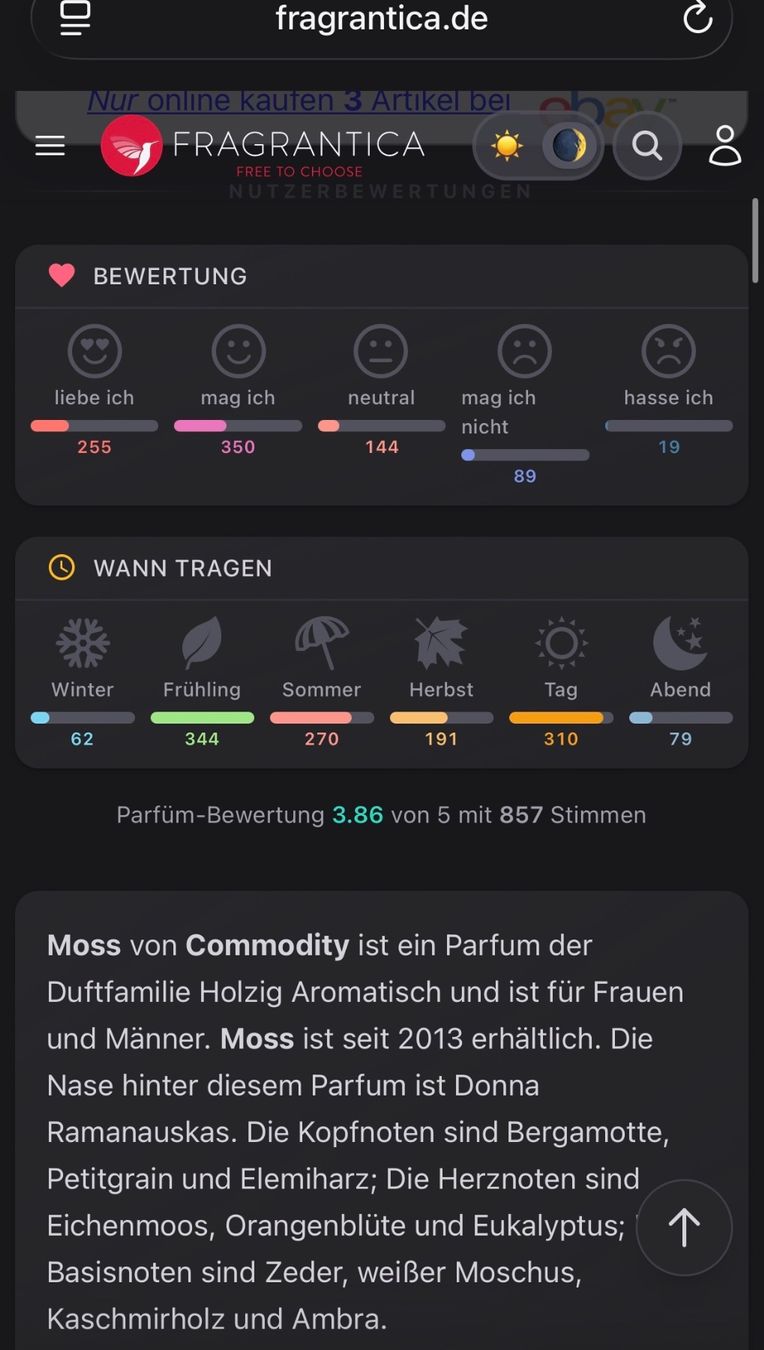 Parfum & Eau de Toilette: Moss Commodity Duftprobe EDP 2ML – Gebraucht aus Zürich von deruja 5