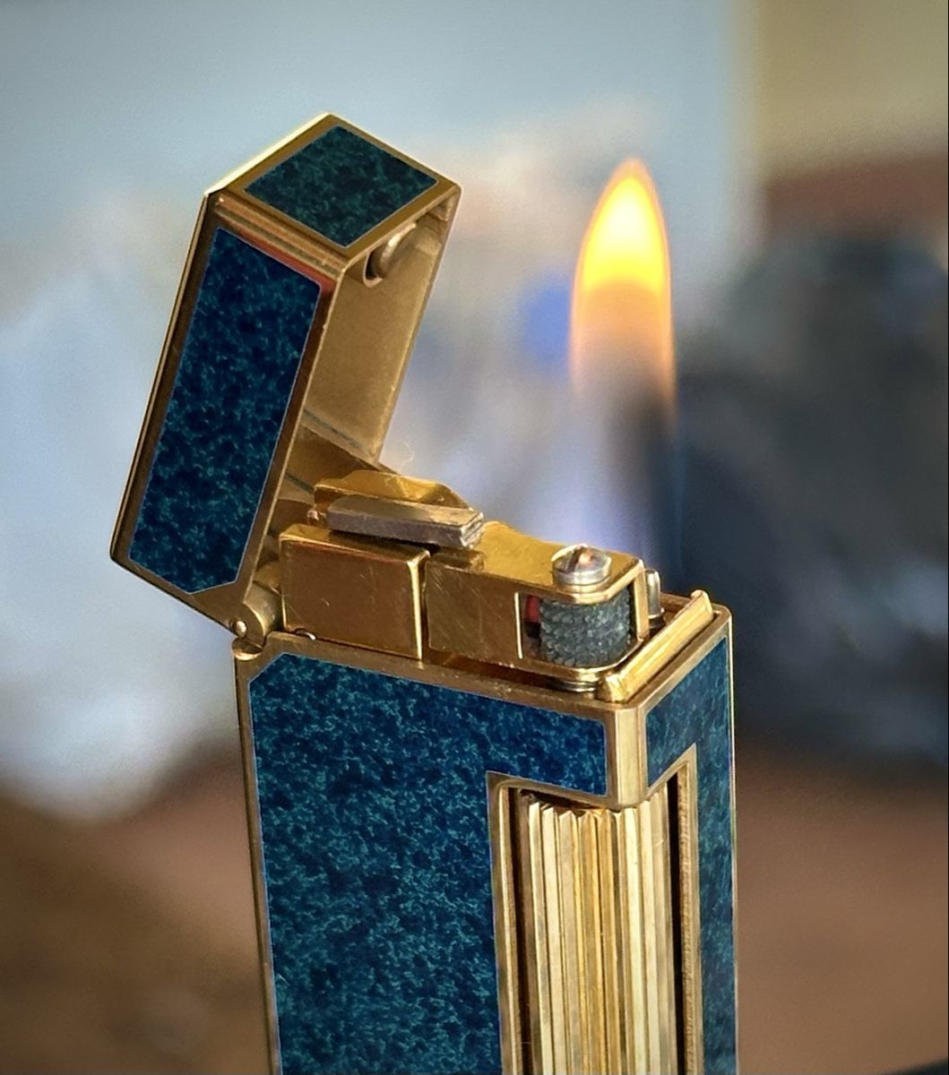 Dunhill Accendini: Dunhill Rollagas Blue Marble Gold-Plated, Pristine Condition – Nuovo (secondo la descrizione) da Zürich venduto da RatsTreasure 2