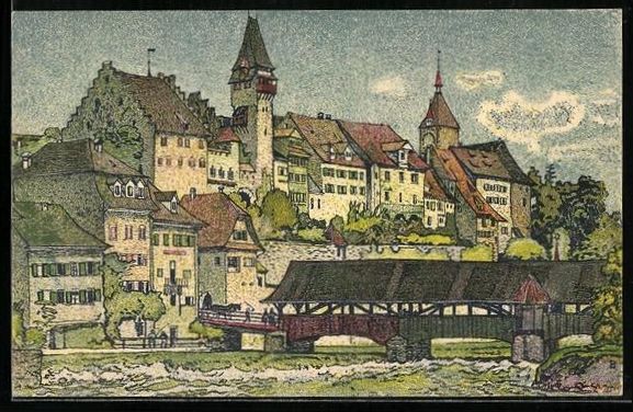 Cartes postales: Bremgarten /AG, Gesamtansicht – D'occasion à Berlin par bartko-reher
