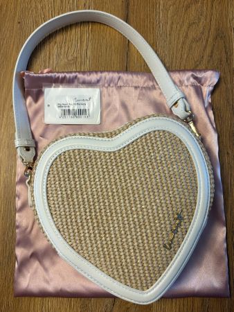 WEAT Big Heart Bag Raffia Ivory - Echtleder