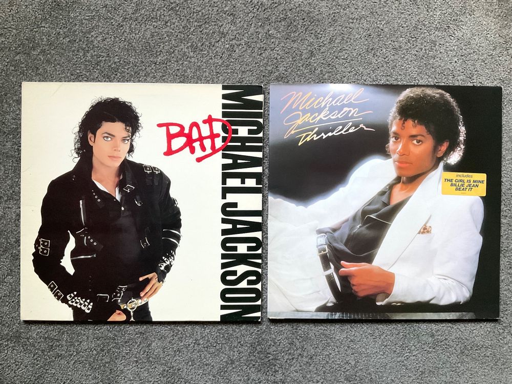 ⚫️ 2x MICHAEL JACKSON «Thriller» + «Bad» Vinyl LP's 82 + 87