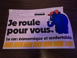 Vintage Bus Sticker "Je roule pour vous" Elephant 🚌🐘🇨🇭