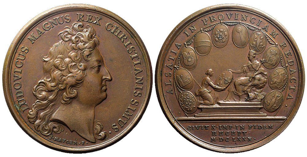 Medaglie: Frankreich, Medaille 1680, Alsatia – Usato da Chiasso venduto da Novamarketing