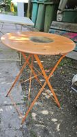 Oranger Gartentisch, Klapptisch, Bistrotisch Vintage