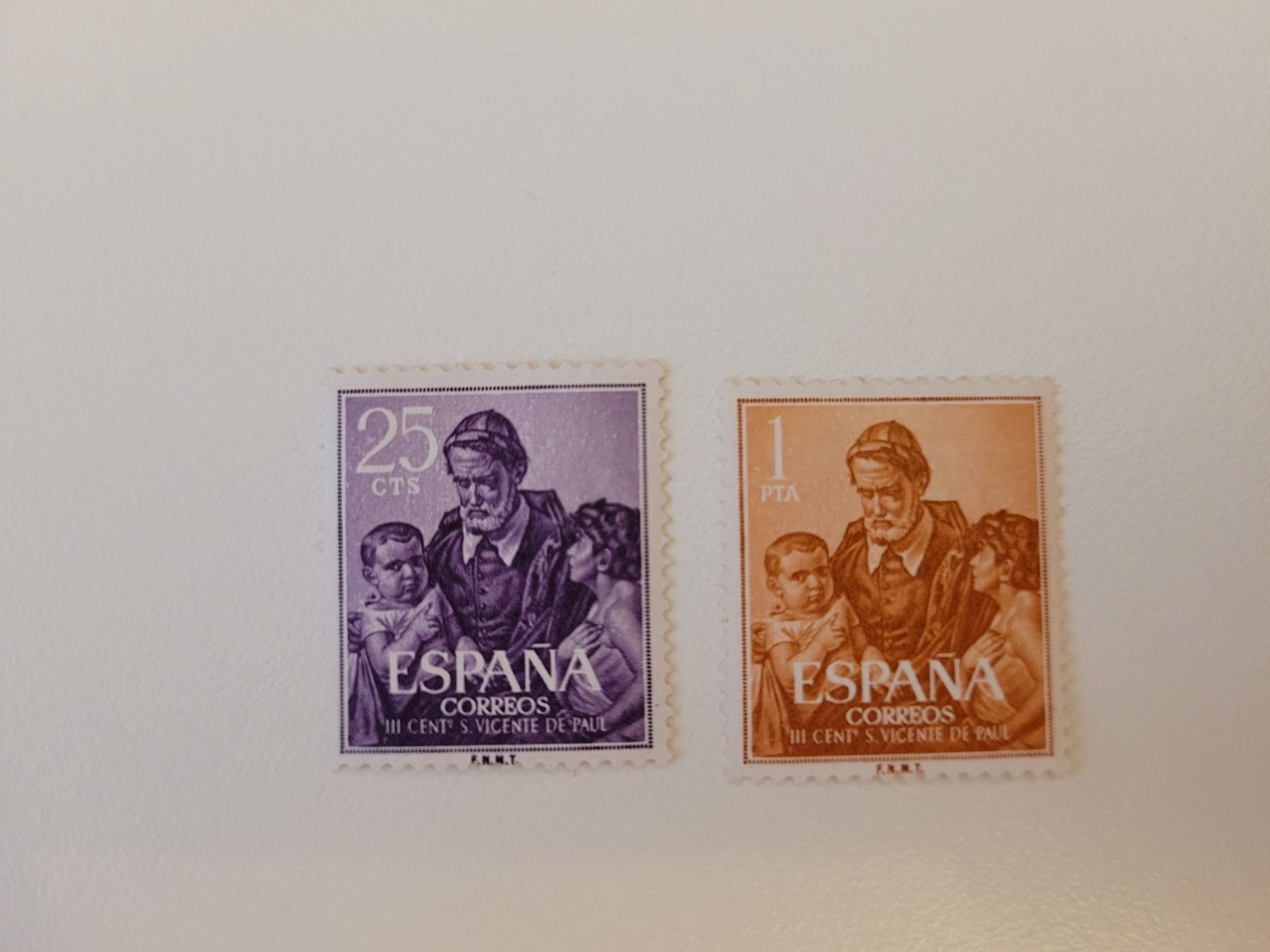 Alle Briefmarken: Spanien 1960 St. Vincent Paul mit Falz – Gebraucht aus Inwil von Flower2325
