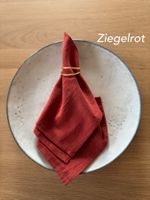 90er Set Stoffservietten aus Baumwolle, ziegelrot, NEU
