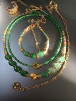 Schmuckset, 3 Halsketten+Armband+Ohrringe, neu