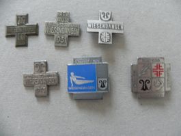 Medaille 6 Sport Abzeichen Brosche Wiesendangen ZH 1922-78