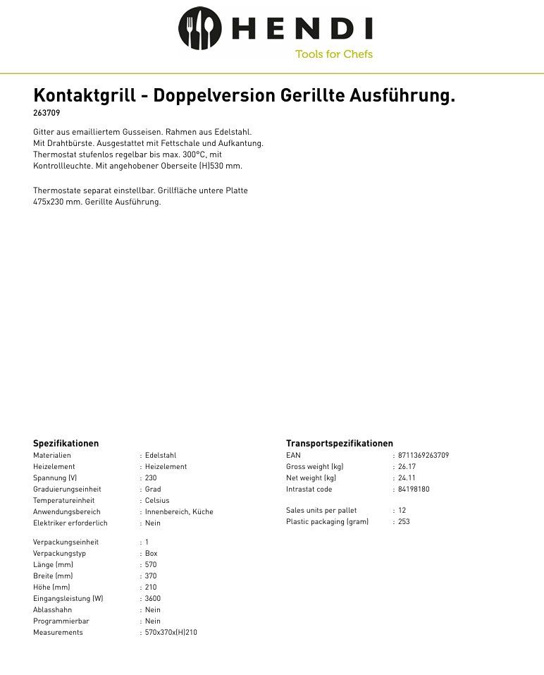 Griglie: Paninigrill doppelt, o. und u. gerillt – Nuovo (secondo la descrizione) da Wängi venduto da SPCSHOP 4