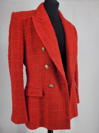 ZARA Tweed blazer rouge Taille L