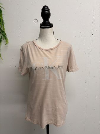 T-Shirt Calvin Klein rosa Gr. S gestreift Baumwolle
