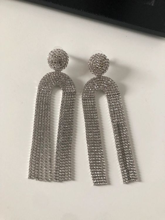 Orecchini a perno in argento Sterling con cristalli blu sfumati