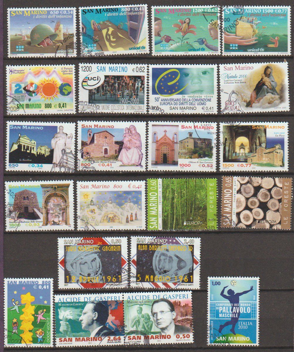 Alle Briefmarken: Saint-Marin divers! – Gebraucht aus Crans-Montana von kira56