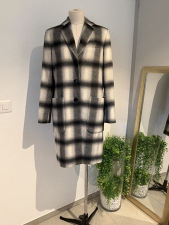 Mantel Calvin Klein kariert schwarz weiss Grösse 36