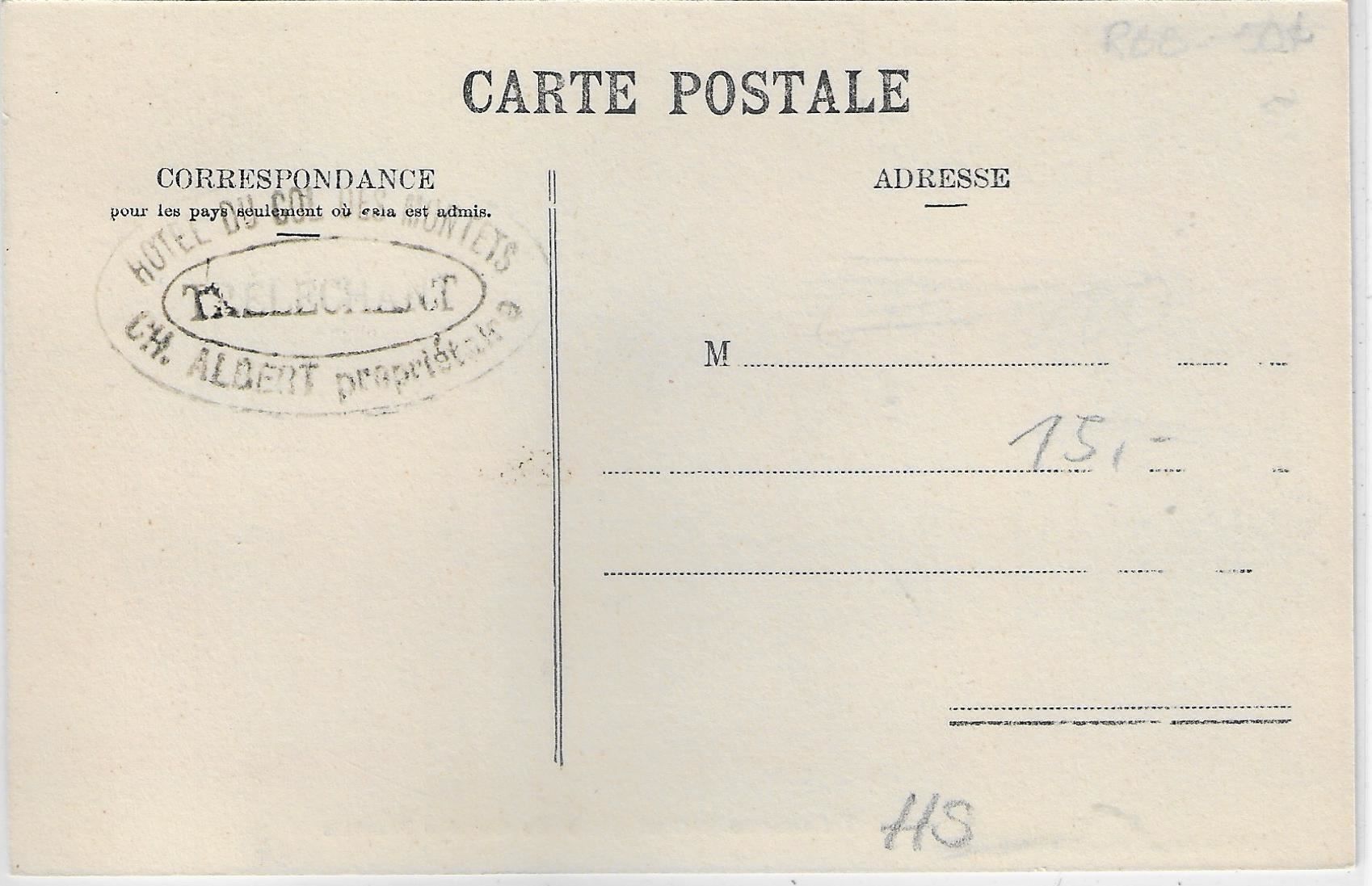 Cartoline postali: Trelechamp - Hotel du Col des Montets – Usato da Ettingen venduto da Kartenplanet 1