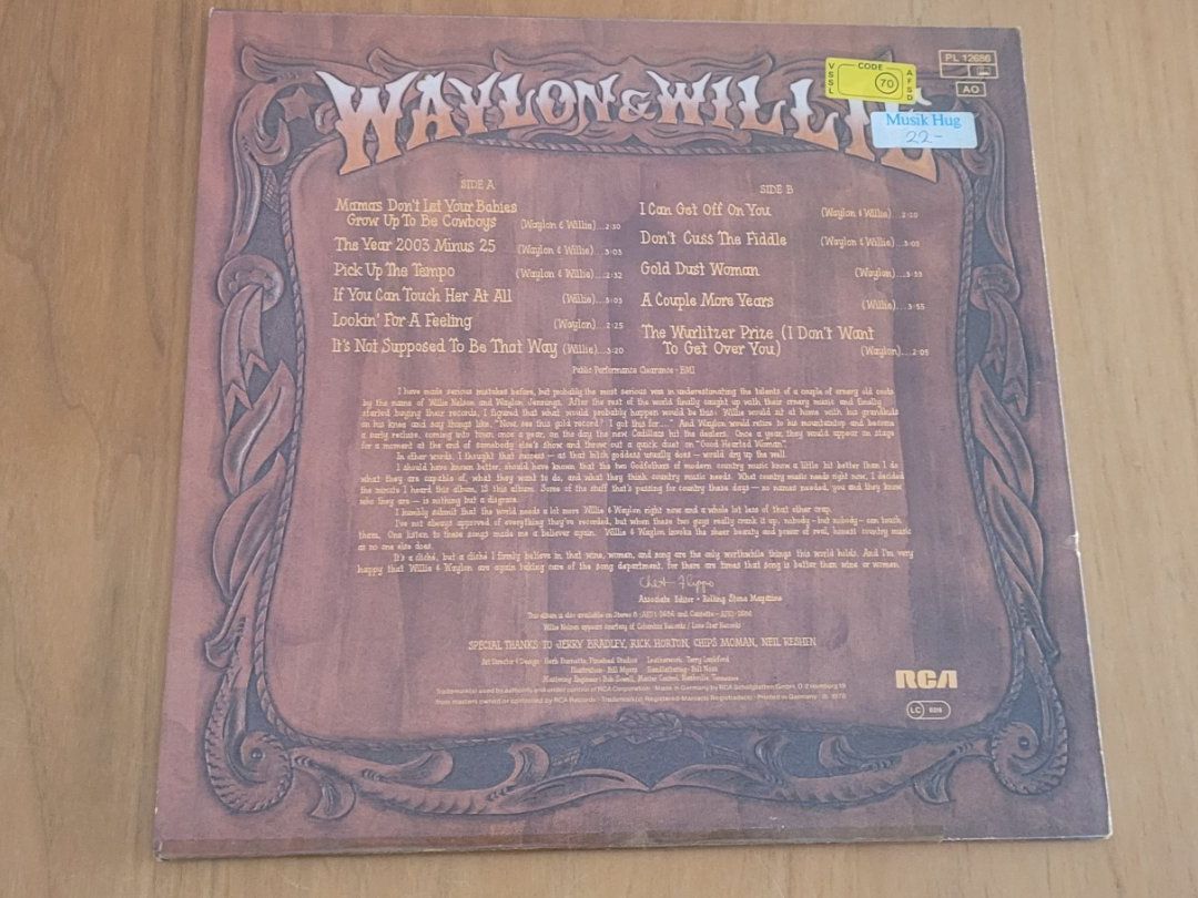 Dischi in vinile: LP  Waylon Jennings & Willie Nelson – Usato da Martigny venduto da MZ-67 1