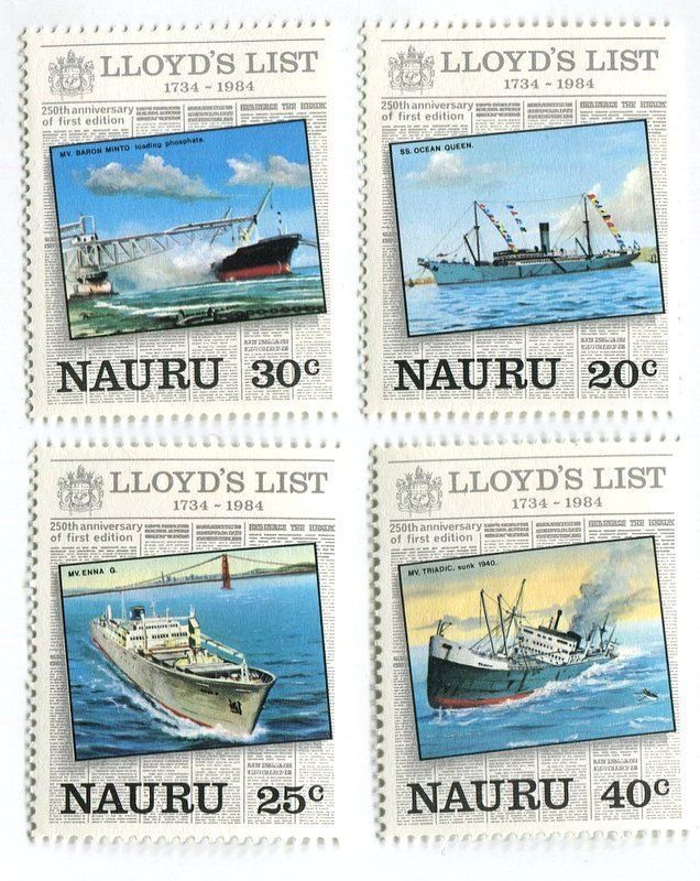 Tous les timbres: Briefmarken "Schiffe". Nauru. – Neuf avec emballage d'origine à Basel par Butsch5