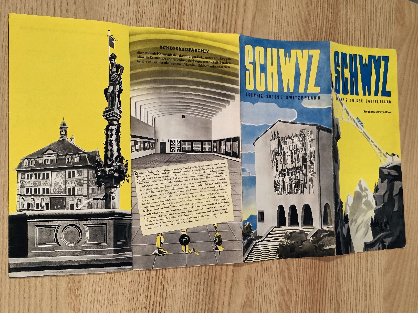 Documenti: Litho Prospekt / Schwyz - Ausgabe ca. 1930 – Usato da Brugg AG venduto da Ente015 2