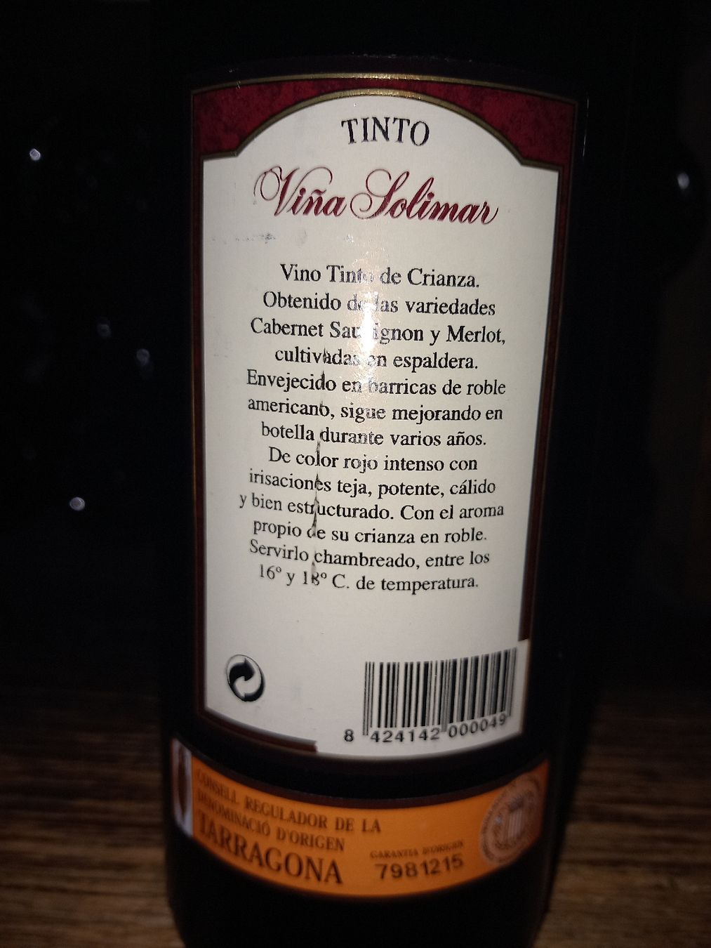 Vino: muller vina solimar tinto crianza 1999 – Nuovo e nell'imballaggio originale da Le locle venduto da juliensaran 2