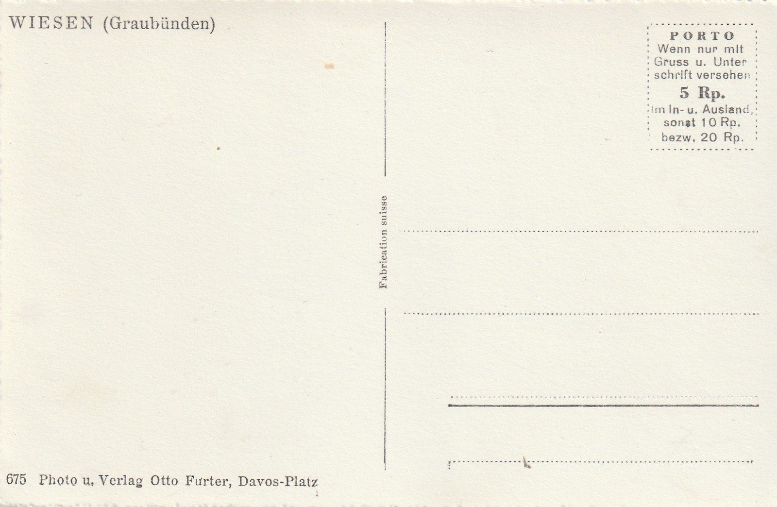 Cartes postales: Wiesen – D'occasion à Rorschacherberg par fratovi2 1