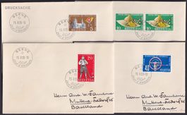 1955, FDC's (U1) Nr.320-323 französisch, sehr sauber, 200.-+