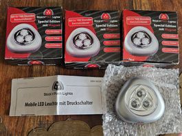 3x Mobile LED Leuchte mit Druckschalter + Magnet Neu OVP