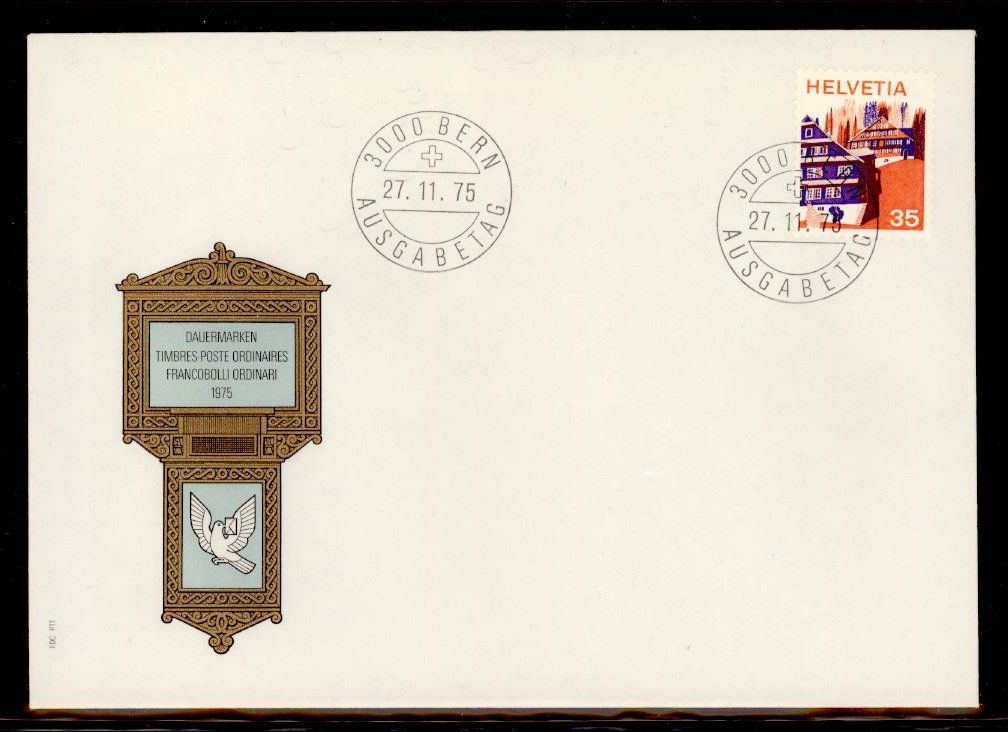 Tutti i francobolli: 1975, FDC, Landschaftsbilder (528) – Usato da Willisau venduto da Vollstempel