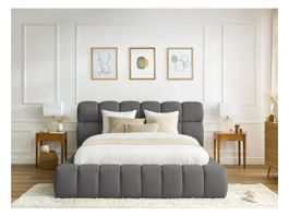 Bett Bobochic mit Bettkasten grau 180x200 cm gebraucht