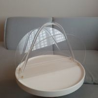 80er Jahren/ Plexiglas Zeitungshalter mit 4 vergoldete Füsse