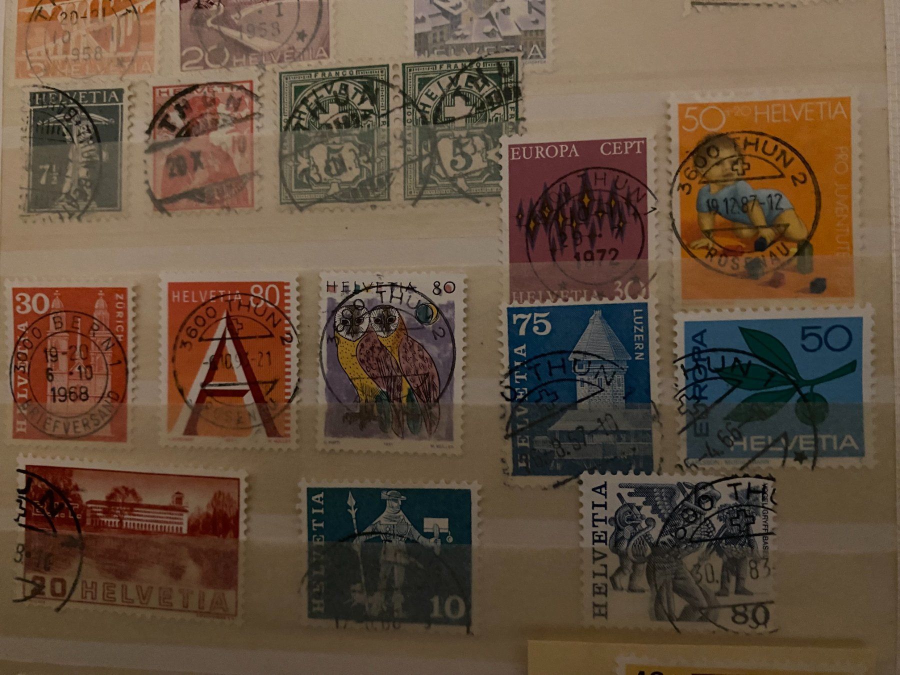 Tutti i francobolli: Briefmarken Schweiz .Thun gestempelt gebraucht – Usato da matten b. interlaken venduto da jfran17 2