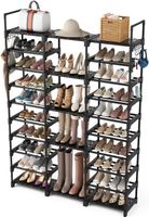 Schuhregal Metall 10 Ebenen 60 Paare mit Haken platzsparend