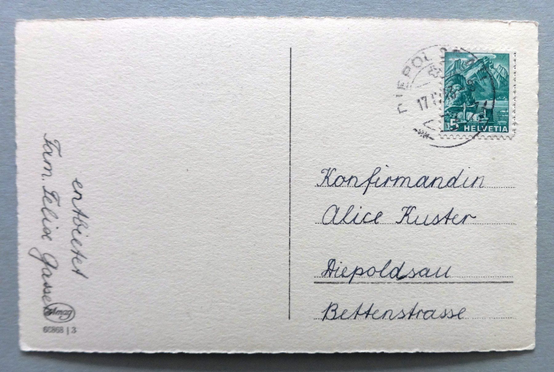 Ansichtskarten: Zur Konfirmation herzlichen Glückwunsch – Gebraucht aus Fétigny von Billy2miny 1