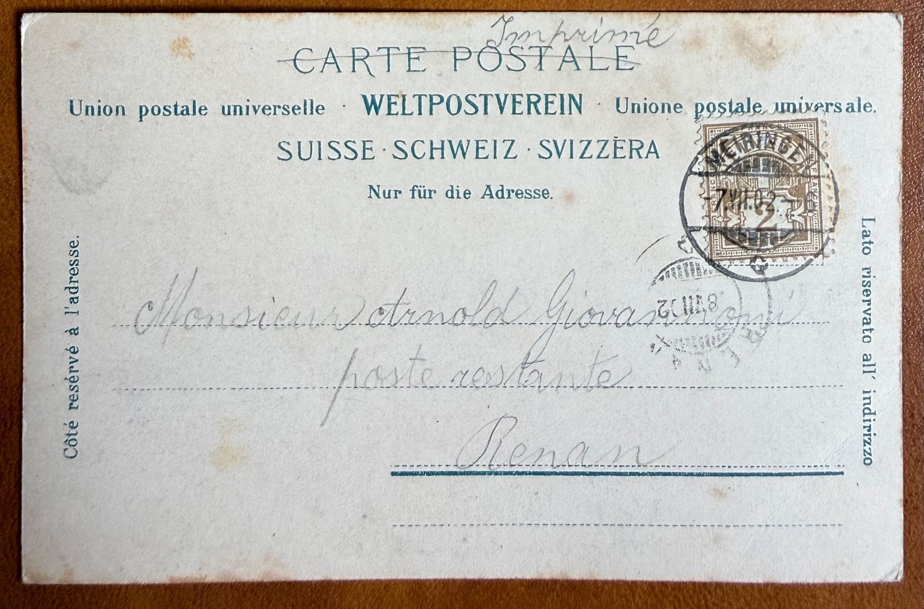Cartes postales: Rosenlaui - 1902 – D'occasion à Lutry par Ediego 1