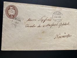Antiker Umschlag  5 Rp Tübli 1874 braun Naturforscher Gesell