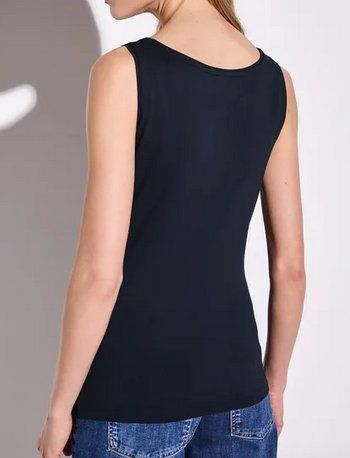Top: Street One, Basic Top mit Rundhals in navy, Gr. 36, NEU – Nuovo (secondo la descrizione) da Zürich venduto da fbsm 1