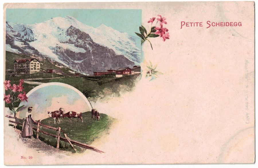 Cartoline postali: Petite Scheidegg, Kleine Scheidegg, Litho um 1900 – Usato da Frauenfeld venduto da POML