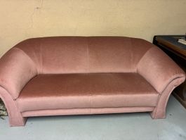 Sofa 2-Sitzer rosa Samt guter Zustand