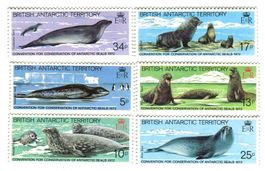 Seeleopard, Seebär, See-Elefant. Britische Antarktis-Territo