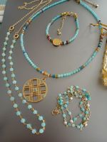 Schmuck Lot, 3Halsketten+Armband+Ohrringe, neu