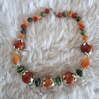 Vintage Herbstfarben Halskette, Modeschmuck, Top Zustand
